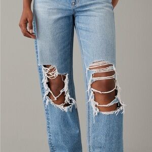 Distressed Blue Jeans